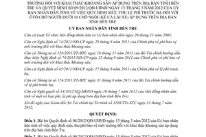 Quyết định 1439/QĐ-UBND bãi bỏ 08/2012/QĐ-UBND và 09/2012/QĐ-UBND Bến Tre