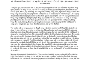 Chỉ thị 25/CT-UBND 2012 quản lý sử dụng vũ khí vật liệu nổ công cụ hỗ trợ Phú Thọ