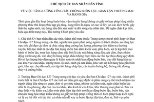 Công điện 1126/CĐ-TTg tăng cường công tác chống buôn lậu gian lận thương mại