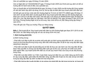 Quyết định 4404/QĐ-BCT năm 2012 phê duyệt Quy hoạch phát triển điện lực