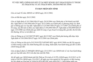 Quyết định 2263/QĐ-UBND năm 2012 điều chỉnh giá đất ở tại khu quy hoạch dân cư