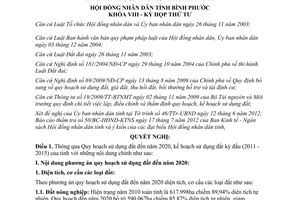 Nghị quyết 06/2012/NQ-HĐND thông qua Quy hoạch sử dụng đất đến năm 2020