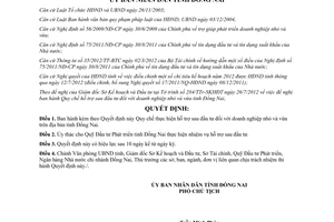 Quyết định 43/2012/QĐ-UBND Quy chế thực hiện hỗ trợ sau đầu tư doanh nghiệp