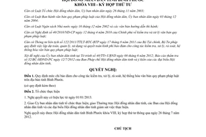 Nghị quyết 11/2012/NQ-HĐND quy định mức chi bảo đảm cho công tác kiểm tra xử lý