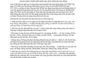 Hướng dẫn 763/HD-SXD 2012 Tiêu chí nhà ở dân cư Chương trình xây dựng nông thôn mới Quảng Bình