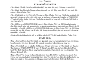 Quyết định 29/2012/QĐ-UBND Quy định nâng bậc lương trước thời hạn