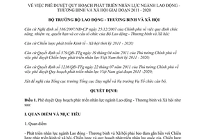 Quyết định 990/QĐ-LĐTBXH năm 2012 phê duyệt Quy hoạch phát triển nhân lực