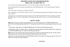 Nghị quyết 14/2012/NQ-HĐND bãi bỏ quy định lệ phí đăng ký nuôi con nuôi