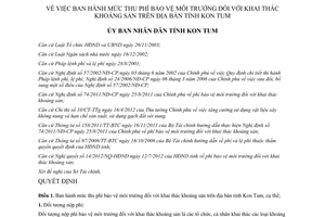 Quyết định 31/2012/QĐ-UBND mức thu phí bảo vệ môi trường