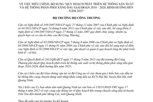 Quyết định 4539/QĐ-BCT năm 2012 điều chỉnh Quy hoạch phát triển hệ thống