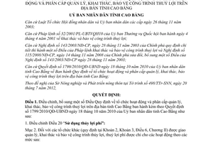 Quyết định 1051/QĐ-UBND năm 2012 quản lý khai thác bảo vệ công trình thuỷ lợi