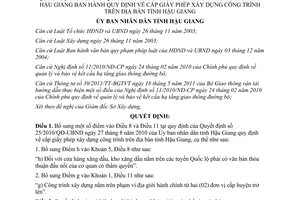 Quyết định 21/2012/QĐ-UBND bổ sung Điều 8 và 11 tại Quyết định 25/2010/QĐ-UBND