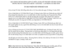 Quyết định 15/2012/QĐ-UBND quy định chế độ đóng góp miễn giảm hỗ trợ đối tượng