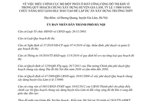 Quyết định 3557/QĐ-UBND 2012 điều chỉnh Quy hoạch chung xây dựng Gia Lâm Hà Nội