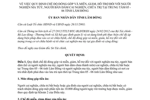 Quyết định 32/2012/QĐ-UBND quy định chế độ đóng góp miễn giảm hỗ trợ