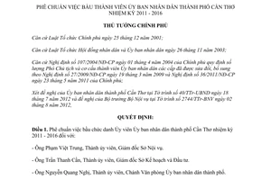 Quyết định 1049/QĐ-TTg năm 2012 phê chuẩn việc bầu thành viên Ủy ban nhân dân