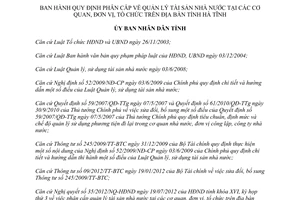 Quyết định 41/2012/QĐ-UBND Quy định phân cấp quản lý tài sản nhà nước