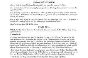Quyết định 31/2012/QĐ-UBND phê duyệt điều chỉnh chế độ chi tiêu tài chính
