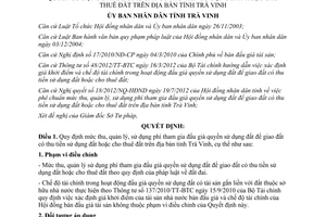 Quyết định 16/2012/QĐ-UBND phí tham gia đấu giá quyền sử dụng đất Trà Vinh