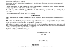 Quyết định 1241/QĐ-UBND năm 2012 phát triển nhà ở Vĩnh Long 2011 2015