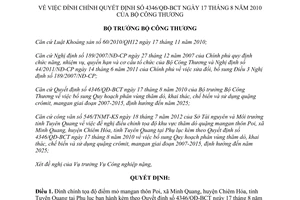 Quyết định 4602/QĐ-BCT năm 2012 đính chính Quyết định 4346/QĐ-BCT