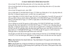 Quyết định 20/2012/QĐ-UBND Quy định Quản lý Tài nguyên nước