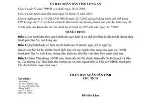 Quyết định 44/2012/QĐ-UBND năm 2012 cơ chế tài chính để đầu tư kết cấu hạ tầng