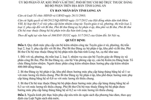 Quyết định 47/2012/QĐ-UBND phụ cấp kiêm nhiệm công tác tuyên giáo tại Long An