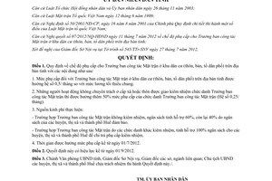 Quyết định 23/2012/QĐ-UBND quy định chế độ phụ cấp cho Trưởng ban công tác