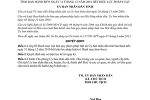 Quyết định 1427/QĐ-UBND năm 2012 công bố danh mục văn bản hết hiệu lực