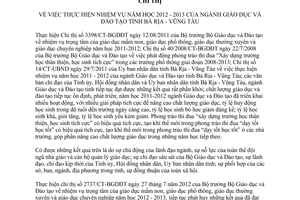 Chỉ thị 17/CT-UBND năm 2012 thực hiện nhiệm vụ năm học 2012-2013 Bà Rịa Vũng Tàu