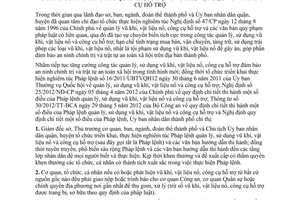 Chỉ thị 04/2012/CT-UBND tăng cường công tác quản lý sử dụng vũ khí vật liệu nổ