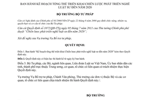 Quyết định 2320/QĐ-BTP năm 2012 Kế hoạch triển khai Chiến lược phát triển