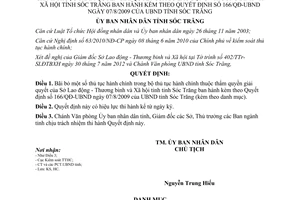Quyết định 156/QĐ-UBND bãi bỏ thủ tục hành chính Sở Lao động Thương binh Xã hội Sóc Trăng