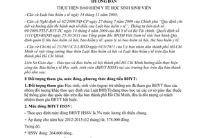 Hướng dẫn 3281/LT-SGD&ĐT-BHXH thực hiện bảo hiểm y tế học sinh sinh viên