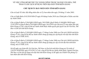 Quyết định 1691/QĐ-UBND năm 2012 công bố bộ thủ tục hành chính Ngành Văn hóa