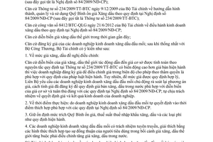 Công văn 10235/BTC-QLG điều hành kinh doanh xăng dầu