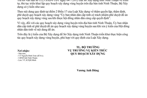 Công văn 35/BXD-KTQH triển khai lập quy hoạch xây dựng vùng huyện