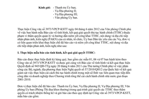 Công văn 654/UBDT-VP thực hiện mẫu Báo cáo tình hình kết quả giải quyết thủ tục