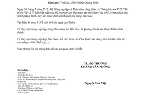 Công văn 3756/BNN-VP đính chính văn bản