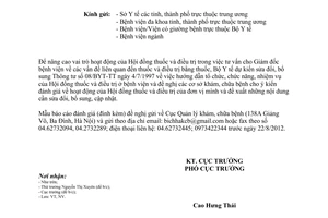 Công văn 822/KCB-NV ý kiến đánh giá về Thông tư 08/BYT-TT