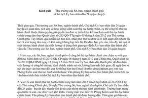 Công văn 3918/UBND-KSTTHC thực hiện công bố rà soát thủ tục hành chính