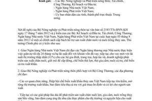 Công văn 1149/TTg-KTN chính sách đối với chăn nuôi và thủy sản