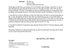 Công văn 6072/VPCP-TH năm 2012 tổ chức tổng kết Chỉ thị số 487/CT-TTg