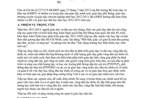 Công văn 5212/BGDĐT-GDĐT hướng dẫn thực hiện nhiệm vụ năm học 2012 2013