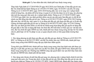 Công văn 10843/BTC-QLCS thực hiện chế độ tài chính trong hoạt động bán đấu giá