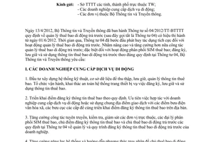 Công văn 2128/BTTTT-CVT triển khai quy định quản lý thuê bao di động trả trước