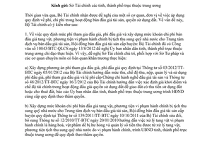Công văn 11027/BTC-QLCS thực hiện quy định phí chi phí hoạt động bán đấu giá