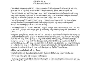 Công văn 292/SXD-GD&QLCL hướng dẫn trình tự xử lý sự cố công trình xây dựng