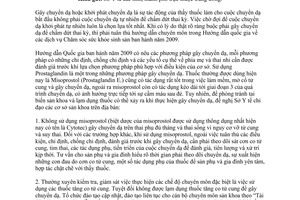 Công văn 5443/BYT-BMTE sử dụng prostaglandin gây chuyển dạ
